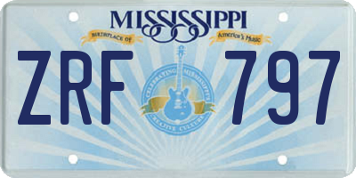 MS license plate ZRF797
