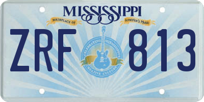 MS license plate ZRF813