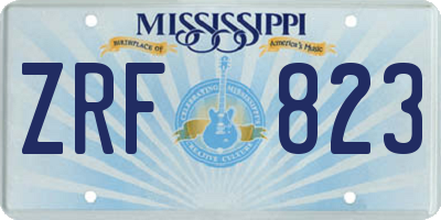 MS license plate ZRF823