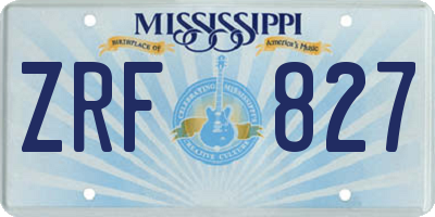 MS license plate ZRF827