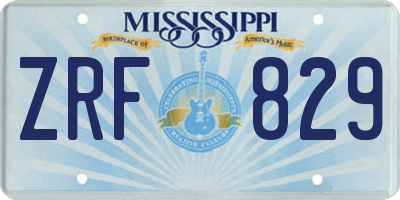MS license plate ZRF829