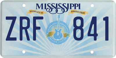 MS license plate ZRF841