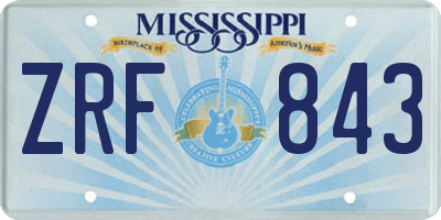 MS license plate ZRF843