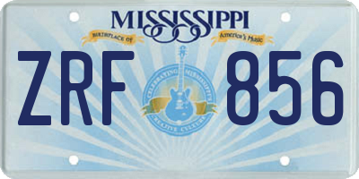 MS license plate ZRF856