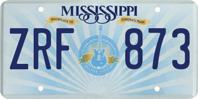 MS license plate ZRF873