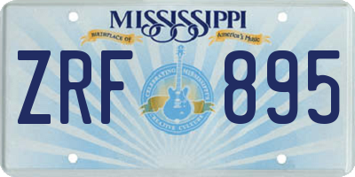 MS license plate ZRF895