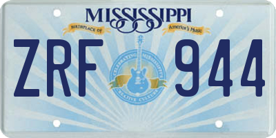 MS license plate ZRF944