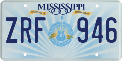 MS license plate ZRF946