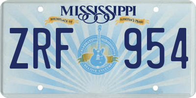 MS license plate ZRF954