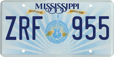 MS license plate ZRF955