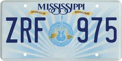 MS license plate ZRF975
