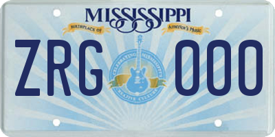 MS license plate ZRG000