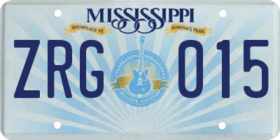MS license plate ZRG015