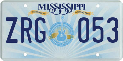 MS license plate ZRG053