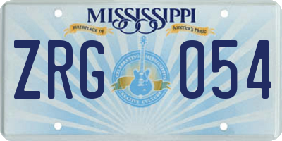 MS license plate ZRG054