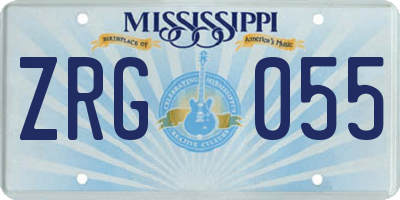 MS license plate ZRG055
