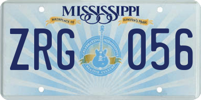 MS license plate ZRG056