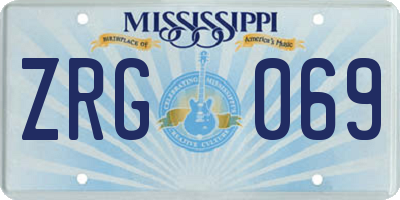 MS license plate ZRG069