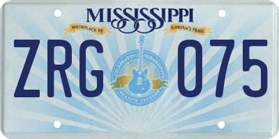 MS license plate ZRG075