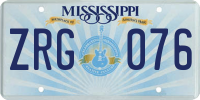 MS license plate ZRG076