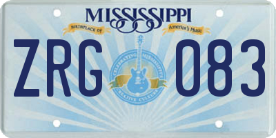 MS license plate ZRG083