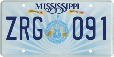 MS license plate ZRG091