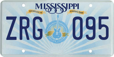 MS license plate ZRG095