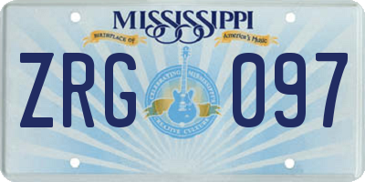 MS license plate ZRG097