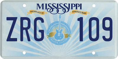MS license plate ZRG109