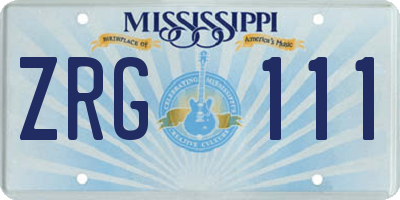 MS license plate ZRG111