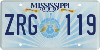MS license plate ZRG119