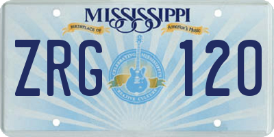 MS license plate ZRG120