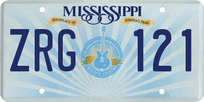MS license plate ZRG121