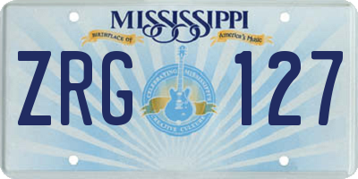 MS license plate ZRG127