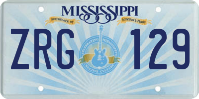 MS license plate ZRG129