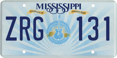 MS license plate ZRG131