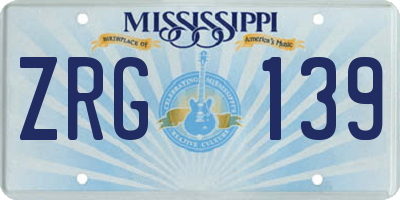 MS license plate ZRG139