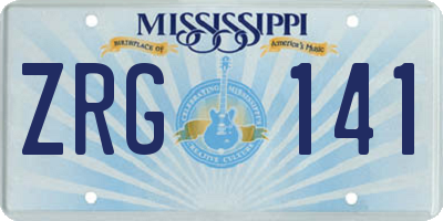 MS license plate ZRG141