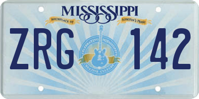 MS license plate ZRG142