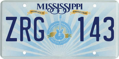 MS license plate ZRG143