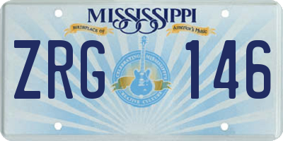 MS license plate ZRG146