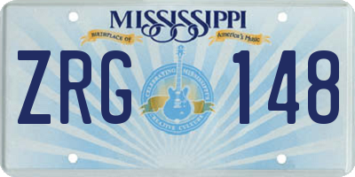 MS license plate ZRG148