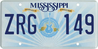 MS license plate ZRG149