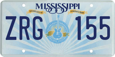 MS license plate ZRG155