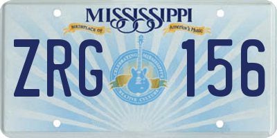 MS license plate ZRG156