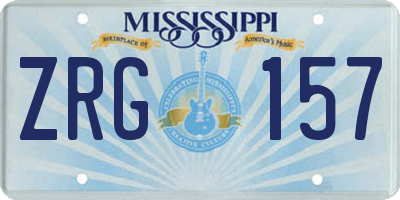 MS license plate ZRG157