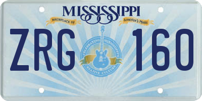 MS license plate ZRG160