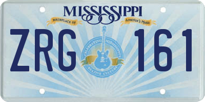 MS license plate ZRG161