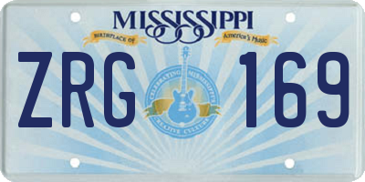 MS license plate ZRG169