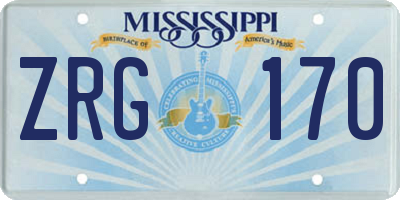 MS license plate ZRG170